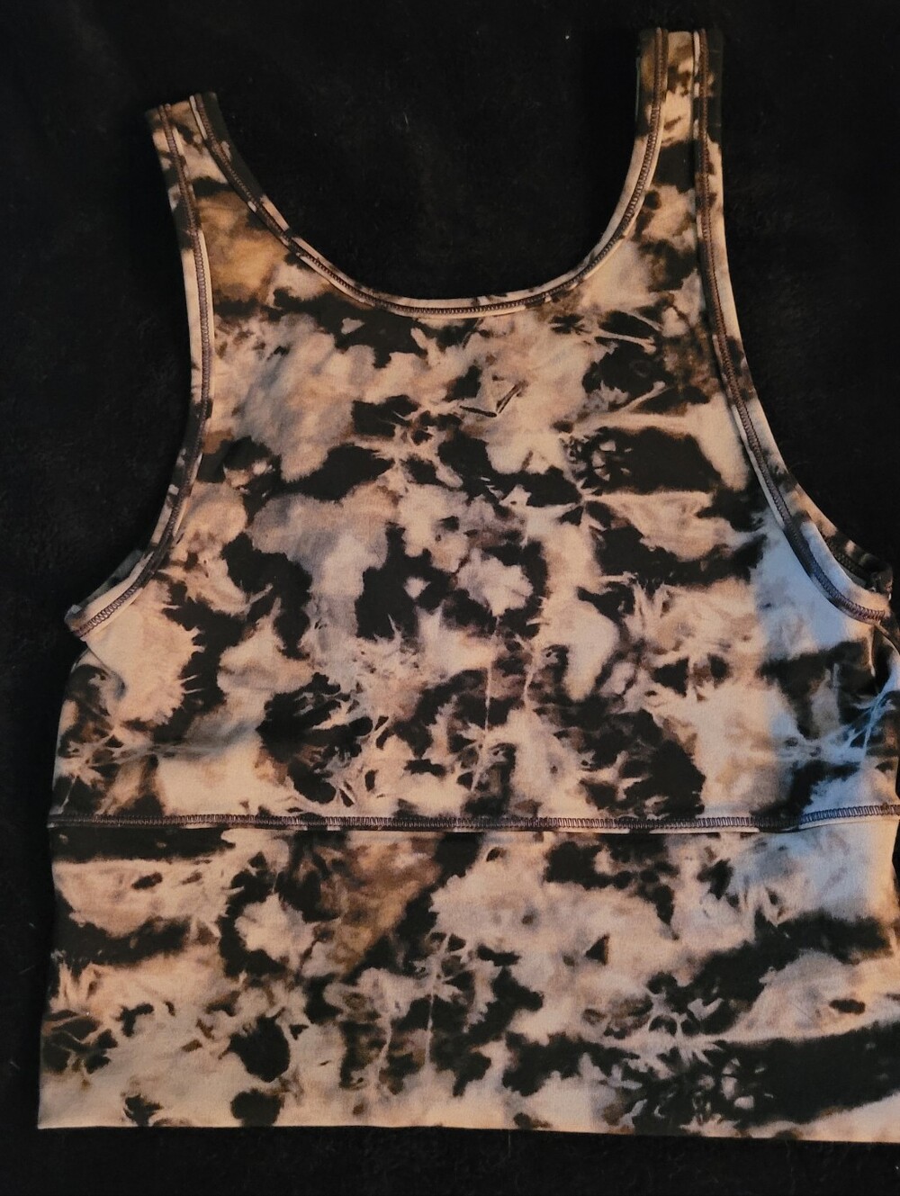 Lululemon Tie-Dye Black and Cream Women's Tank Top